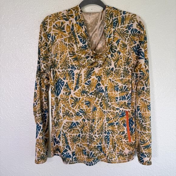 Howler Brothers Hoodie Mens Small Loggerhead Tropical Leaf Print Pullover UPF - Picture 2 of 12